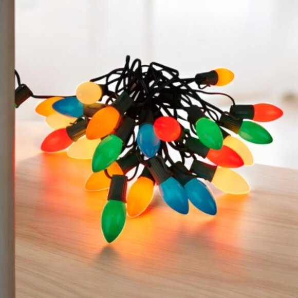 2 Sets x 25ct Multi-Color Ceramic C9 Lights 24ft New! Old School Vintage Retro - Picture 9 of 10